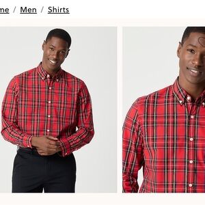 J.Crew Red Tartan Plaid Men's Shirt